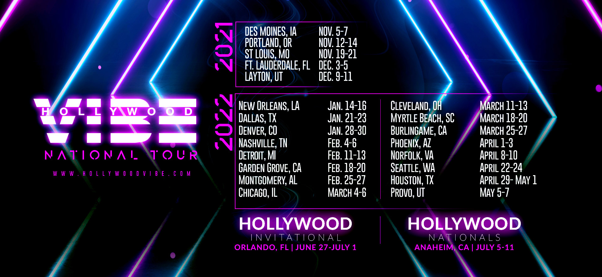 Hollywood Vibe 2021-2022 Tour Dates