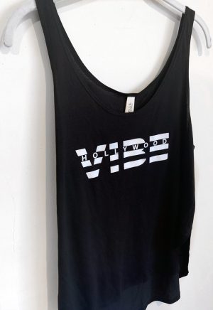Hollywood Vibe Flowy Tank Top Black FRONT